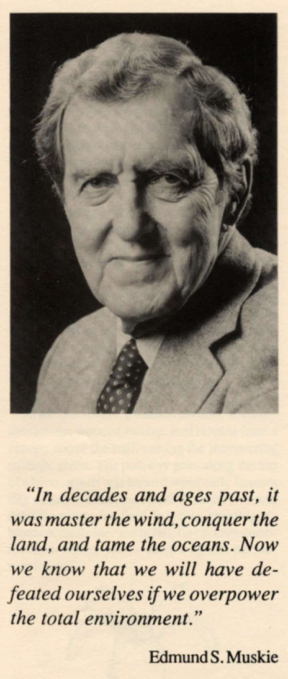Senator Muskie head shot and quote