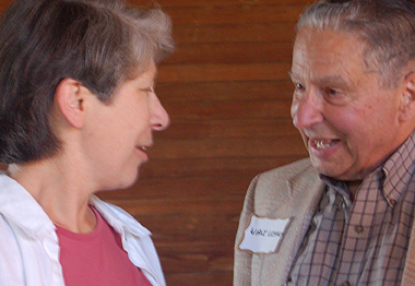 Dr. Michele Dionne talks with Walter Leffler