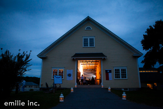 Laudholm barn at night. Photo &copy; Whitney J. Fox for emilie inc.